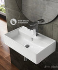 Claire Ceramic Wall Mounted Sink, A Real Space Saver For Small Bathrooms, Built To Last With Non Porous Scratch Resistant Ceramic
