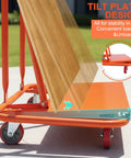 Heavy Duty Plasterboard Cart With Detachable Panels And Mobile Tool Cart, shown with tilt plate design for easy loading
