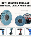 Three HOMO FABER 2-inch flap discs for die grinder with 1/4-in arbor; blue abrasive sanding discs