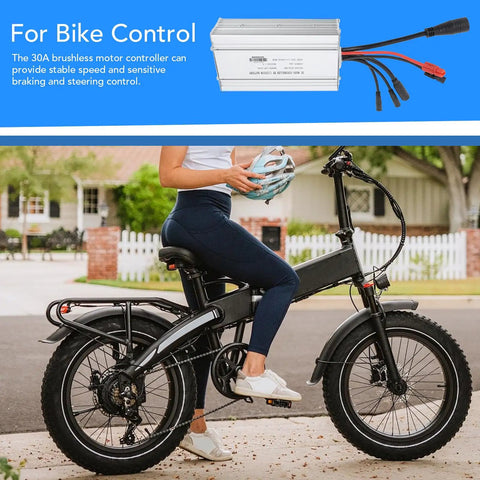 30A Brushless Motor Controller For 1000W Ebike Upgrade, Waterproof Square Wave Controller For Stable Speed, Precise Braking And Smooth Steering, Easy Install Mod Kit For Electric Bikes