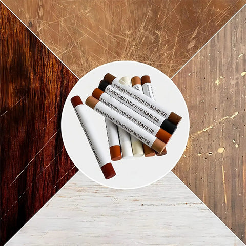 Wood Repair Wax Sticks For Scratches And Dents In Furniture Floors Cabinets And Doors Seamless Color Match Easy Filling Cracks And Nail Hole Repair 5 Pack on assorted wood surfaces