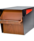 Wood Grain Curbside Locking Mailbox Built Tough Steel USPS Approved Anti Identity Theft Security 14 To 16 Gauge Welded Construction