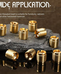 Durable Brass Threaded Inserts For Wood With Three Eighths By Sixteen Internal Threads Dual Thread Nutserts For Furniture Screw In Hardware
