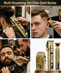Cordless Hair Clippers For Men With Led Display And 3 In 1 Beard Trimmer Kit showcased in a stylish barbershop setting.