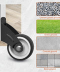 Heavy Duty Gate Wheels For Wooden And Metal Gates Adjustable Gate Casters with rubber wheel for uneven and solid terrains