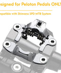 SPD Pedal Adapters For Peloton Turn Look Delta Pedals Into SPD Toe Clip Cages With Cleats Included, chrome finish.