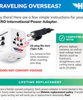 International Travel Power Adapter With Universal Plug For Europe UK US Asia Australia And Over 100 Countries, 2 USB C Ports And 1 USB A Port, Fast Charging, Lifetime Replacement Guarantee, white adapter shown with US plug