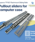 Rackmount Sliding Rails Kit For 2U To 8U Server Chassis, adjustable depth 18 to 25 inches, shown with mount sliders.