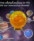 Orbiting Solar System STEM Kit With Windup Motor No Batteries Needed Rotating Planets against a galaxy background close-up