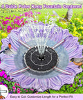Solar Fountain Kit For Bird Bath And Garden Pond With 3.5W Panel, 2000mAh Battery in flower-shaped bird bath with birds flying