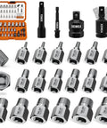 22-Piece Screw Extractor Set For Stripped Bolts And Nuts, Multi-Spline Easy Out Remover Kit with case, extensions, adapters