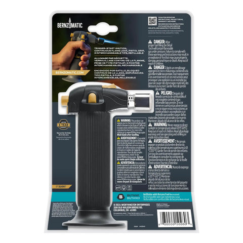 Compact Butane Torch Kit With Adjustable Precision Flame Built In Igniter Spark Ready Solder Tip packaging displayed