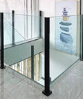 Adjustable Glass Railing Post Kit Dang Solid For Decks And Balconies Top Shelf 304 Stainless Steel Rust Resistant Stairway Rail with glass panels.