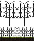 Arch Shaped Decorative Garden Fence Set 24 Inch Tall Ten Pack Metal Border Panels Black No Dig Fence for Landscape Patio Yard Outdoor Garden Fencing Border 10.83 Feet Total