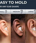 Wax Ear Plugs For Sleep And Swim, Silicone Earplugs For Catching Zs And Swimming in three ear sizes, easy mold fit