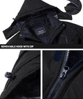 Men's Winter Jacket With Hood For Skiing And Snowboarding Stay Warm All Day Warm Fleece Lining Water Resistant Left Zip Design