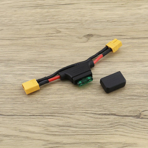 2 Pack XT60 Male To Female Extension Cables With 30A Fuse And 14AWG Silicone Wire For Electric Bikes Drones RC Cars Quadcopters And Battery Chargers Durable Heat Resistant Insulated Connectors