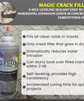 Built Like A Tank Asphalt Crack Sealer And Driveway Repair Fill In Jet Black 2.5 Pound Dry Granular Pack displayed in a home repair setting.