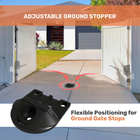 Adjustable ground stopper for Heavy Hitter Single Swing Gate Opener, durable design, for flexible positioning at driveway gates.