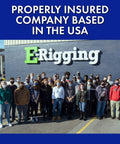 Group of employees in front of E-Rigging building, highlighting teamwork for Professional Grade Heavy Duty Hoist Ring Lifting Gear.
