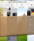 Heavy Duty All Weather 8Ft Firewood Rack Cover Waterproof Outdoor Storage 600D Oxford With PVC PU Coating Universal Fit For Indoors Or Outdoors, showing protection in different weather conditions.