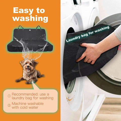 Dog Car Seat Cover For Back Seat In Trucks Washable Nonslip Bench Seat Protector being prepared for washing.