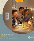 Dual Load Dimmer Switch For Two Lights With Independent One Pole Dimming No Neutral Required Double LED Control seen at a dinner party