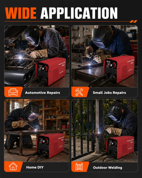 132A 110V Arc Welder With IGBT Inverter Hot Start Arc Force Anti Stick Portable Mini Welder used for automotive and outdoor welding