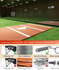 Indoor batting cage with 304 Stainless Steel Batting Cage Cable Kit with 5mm braided wire, showing tension system and net installation.