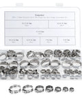 Heavy Duty Stainless Steel 304 Hose Clamps Set 70 Pieces In Seven Sizes Ranging From 5.8 To 18.5 Millimeters Single Ear Clamps