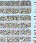 Crystal AB Flatback Hotfix Rhinestones Set 6500 Pieces in 6 Sizes SS6 SS10 SS12 SS16 SS20 SS30 with Tweezers and Picking Pen