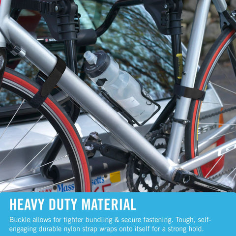 Heavy Duty Cinch Straps With Buckle 25 Pack For Cable Management And Securing Gear, 18 X 1 Inches, securing bike on rack