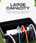 Dope Weatherproof Indoor Outdoor Power Cord Enclosure medium size showing large capacity with cords plugged in