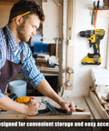 Heavy Duty Power Tool Organizer Gear Set With Pegboard Wall Rack For Cordless Drills Saws And Grinders in workshop