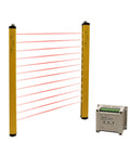Heavy-Duty Safety Light Curtain Guard for Punching Machines with 40mm Beam Pitch, 26 Beams, 1000mm Protection Height, controller visible
