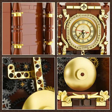 Retro Clock Building Kit For Adults With Rotating Gears And Old School Vibe Pendulum For Home Decor 751 Piece Mechanical Set