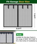8x7 Ft Magnetic Garage Screen Kit For A Single Car Opening Keeps Bugs Out, dimensions 8.33x7.15 ft shown in diagram