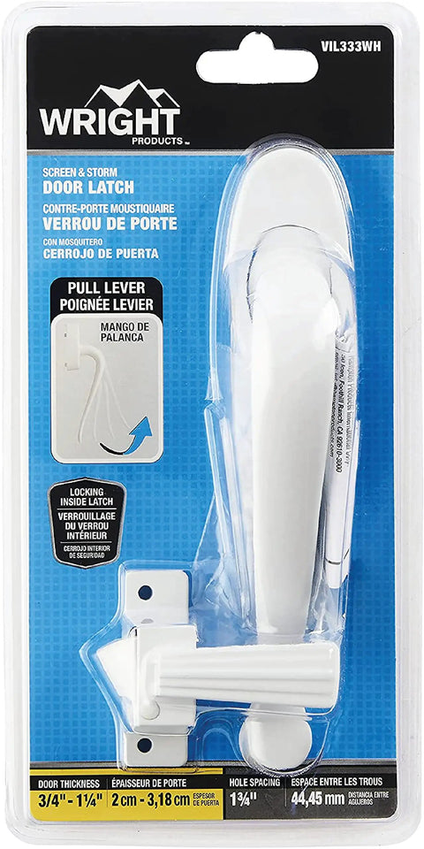 White Outdoor Door Pull Handle For Screen And Storm Doors Out Swing No Lock Out Technology Durable Construction Fits Metal And Wood Doors Three Quarter To One And A Quarter Inch Thick Easy Grip Door Hardware in packaging