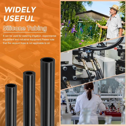 Silicone Vacuum Hose 10 Ft Long 4 mm Outer Diameter 2.5 mm Wall Thickness High Temp Automotive Replacement Vacuum Tube For Engine Intake And Windshield Washer Lines Black Perfect Fit For Your Ride shown in various applications