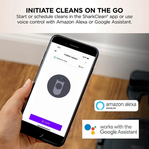 Smartphone displaying control app for Ion Robot Vacuum With Tri-Brush System And WiFi Connectivity, 120 Minute Runtime, Works With Alexa