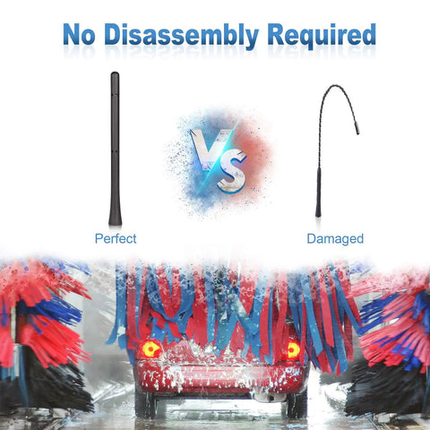7 Inch Rubber Car Radio Antenna Mast For Universal Roof Mounts vs damaged antenna, no disassembly needed graphic