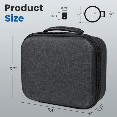 Premium Fit EV Charge Adapter Case Compatible With Tesla Model Y S X 3 in gray, measuring 9.4" x 6.7" x 3.5".