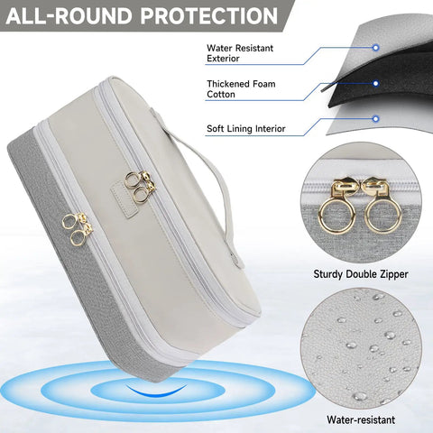 Two Layer Travel Hair Tool Case For Dyson Airwrap Styler And Supersonic Dryer Fits Shark Flexstyle FlexFusion Glam And Other Models Portable Grey Bag With Padded Interior