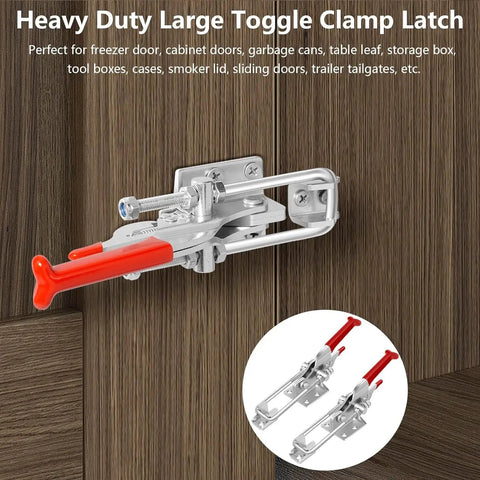 Heavy Duty Toggle Latch Clamp Set With 2000 Lbs Holding Capacity installed on wooden surface