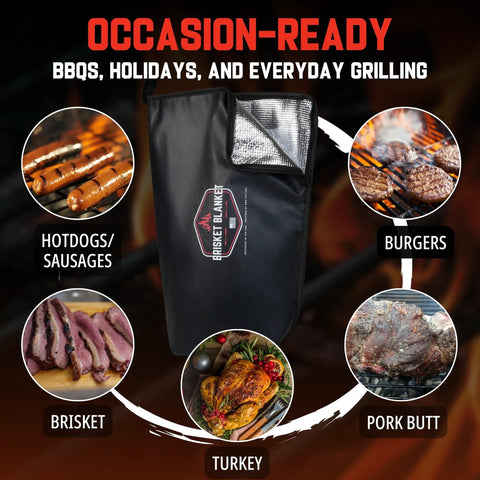 Insulated BBQ Blanket Bag For Resting Meats Like Brisket, Pork, And Turkey, Heavy Duty Smoker Bag With Wide Mouth, Ideal Gift.