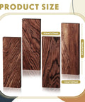4 Pack Ironwood Knife Handle Scales, Natural Wood Knife Handle Material for DIY Knives and Craft Projects, Sized 5.12 x 1.77 x 0.51 Inches, Durable Hardwood Grips displayed in sizes