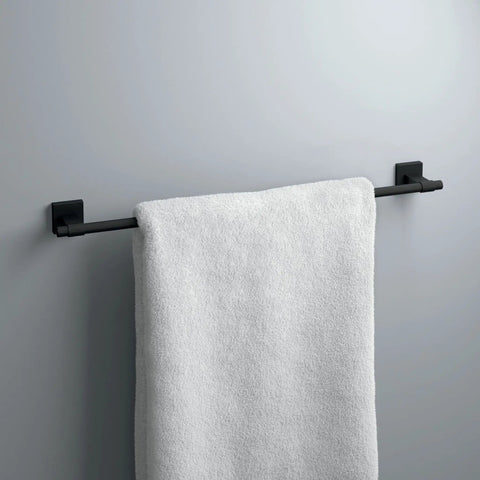 24 Inch Matte Black Towel Bar For Bathroom And Kitchen, Rust Resistant Towel Rack With Fast Drying Airflow, Modern Bath Accessory