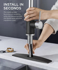 Installing Kitchen Faucet With Pull Down Sprayer High Arc Single Handle Satin Black Brushed Finish For Farmhouse Sinks And RVs