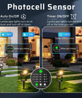 Photocell sensor feature of Plug And Play Low Voltage Landscape Lighting Kit With 8 X 3W LED Spotlights, 24V Smart Transformer