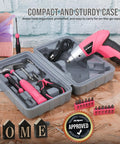 Pink Cordless Electric Screwdriver Kit For Quick Home Repairs And DIY, Ultra Lightweight Under 1 Lb Power Screwdriver Set in case